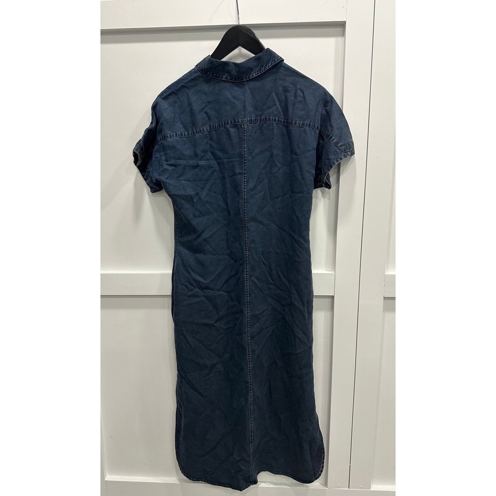 Soft Surroundings Je Veux Denim Blue Midi Shirtdress Button Down Small petite - Picture 3 of 3